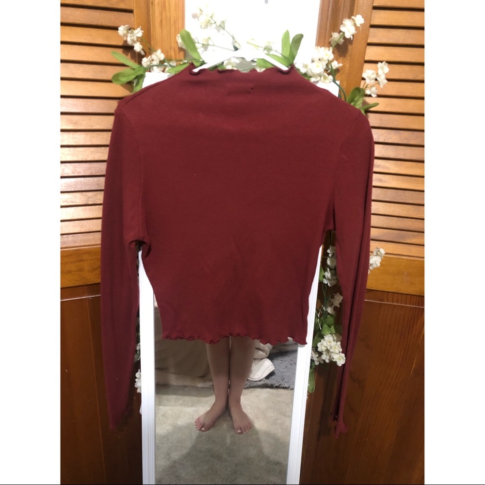 Red Long Sleeve Turtle Neck